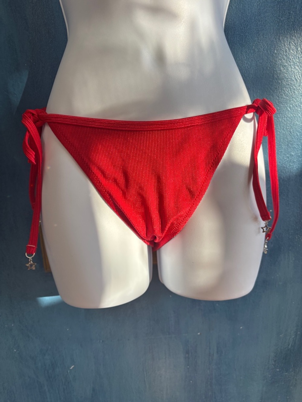 Red Tie-Side Bikini Bottom - Women Swim